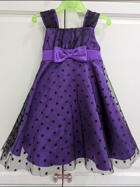 2/$25 Jona Michelle Girls Purple Polka Dot Party Dress – Size 3